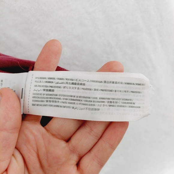 Abercrombie & Fitch Pink Viscose Long sleeve Flare Hem V Neck Blouse P1636 - Picture 8 of 10